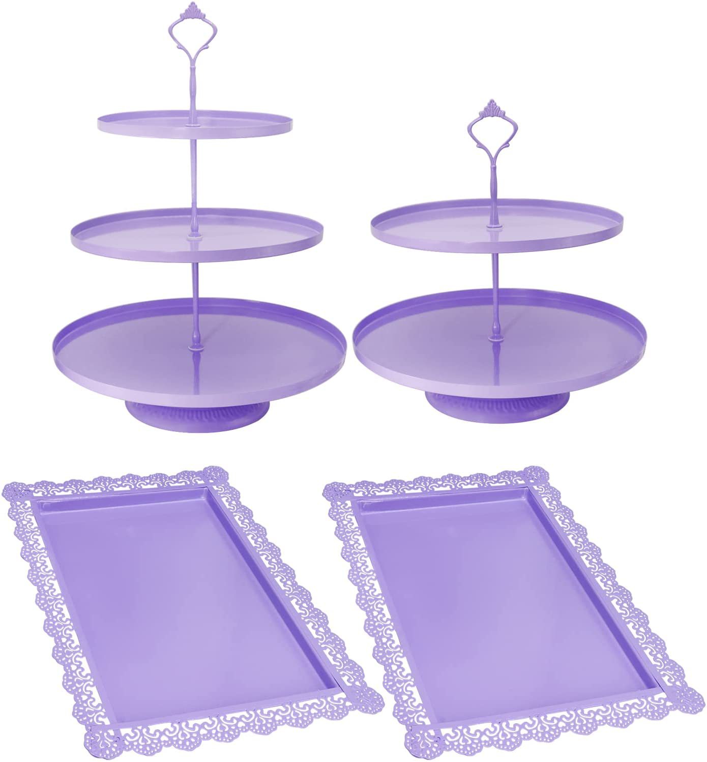 Transfronterizo 4-pieza de hierro papel taza de pastel soporte pastel postre cena plato adecuado para la exhibición de la fiesta de cumpleaños de la boda