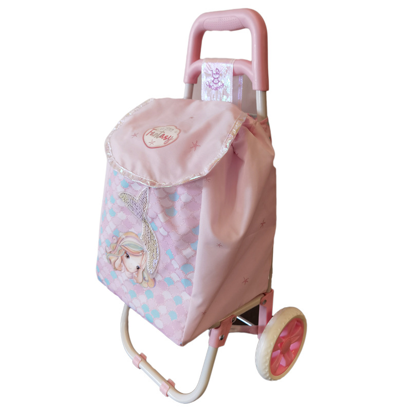 2021年新款产品粉红色可调节旋转轮的婴儿购物推车