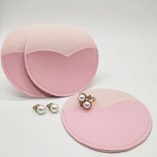 Round Solid Color Leather Portable Rotating Makeup Mirror PU Leather Glass Small Mirror Protective Cover Small Gift Printable