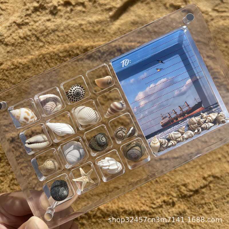 Acrylic High-Transparent Magnetic Shell Storage Box 17 Compartments with Photo Frame Display Box Mini Paint Packaging Box Ready for Sale