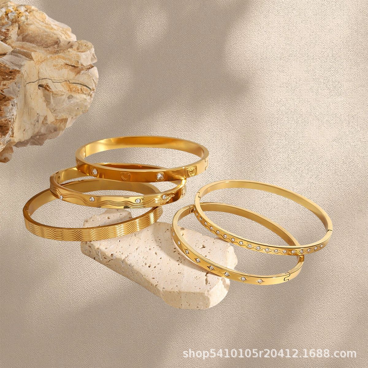 Pulsera de circón de acero inoxidable europeo y americano pulsera con hebilla pulsera pulsera de nicho pulsera de acero de titanio pulsera transfronteriza A