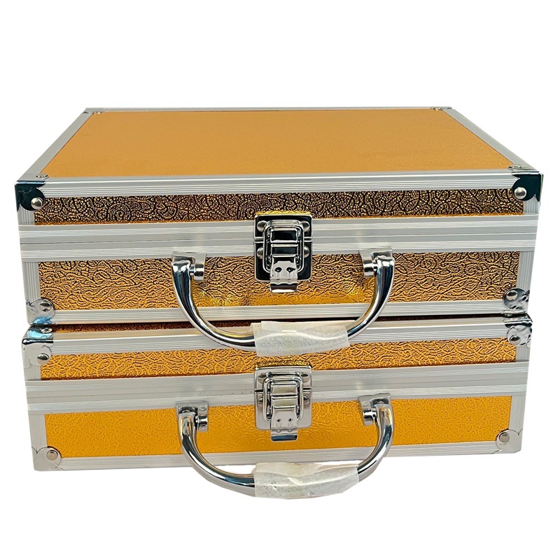 En stock caja de almacenamiento de herramientas de recolección de orejas caja de uñas de múltiples capas caja de aleación de aluminio caja de herramientas de recolección de orejas antisísmica portátil al por mayor