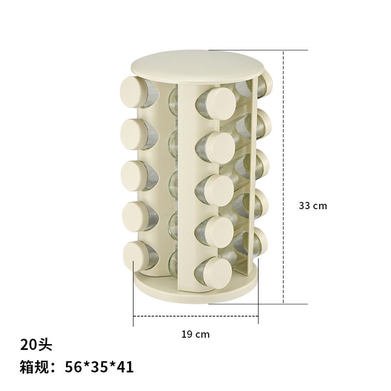 Estante de condimento redondo de color natural cocina multifuncional tanque de condimento giratorio utensilios de cocina para el hogar estante de condimento al por mayor