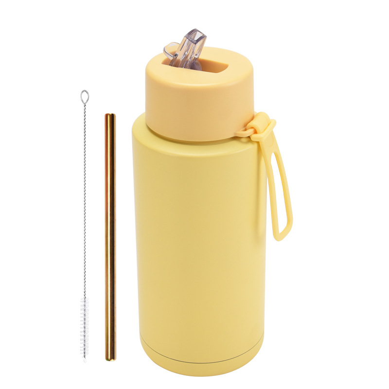 2025 nuevo hervidero deportivo de acero inoxidable de gran capacidad, de boca grande portátil estadounidense de 1L, preservación del calor y enfriamiento al vacío