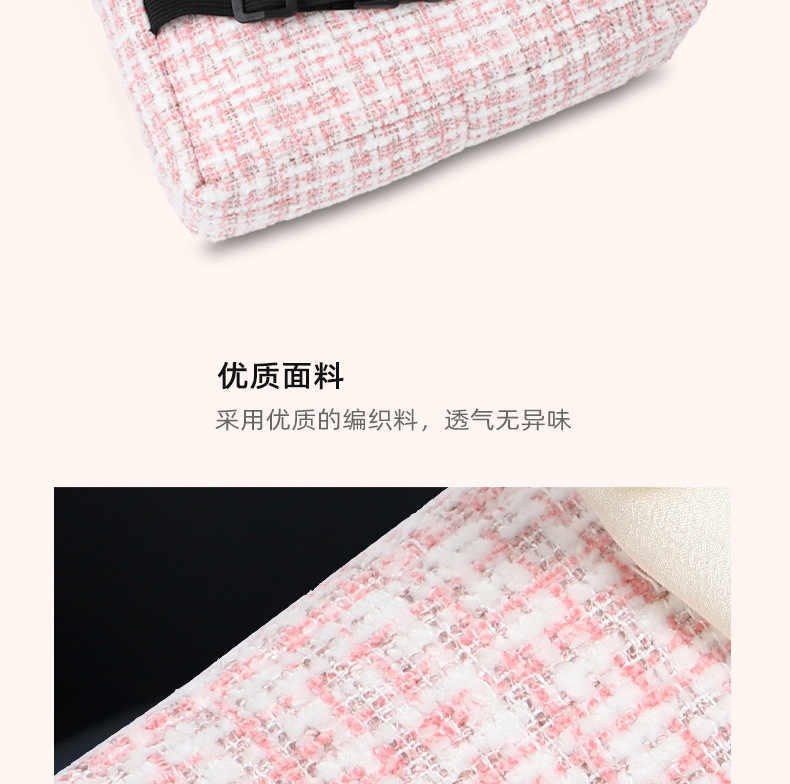 Chanel-Style Bowknot Car Tissue Box, Fabric Seat Back Hanging Tissue Box, Manufacturer's Ready Stock Wholesale for Cross-Border Trade