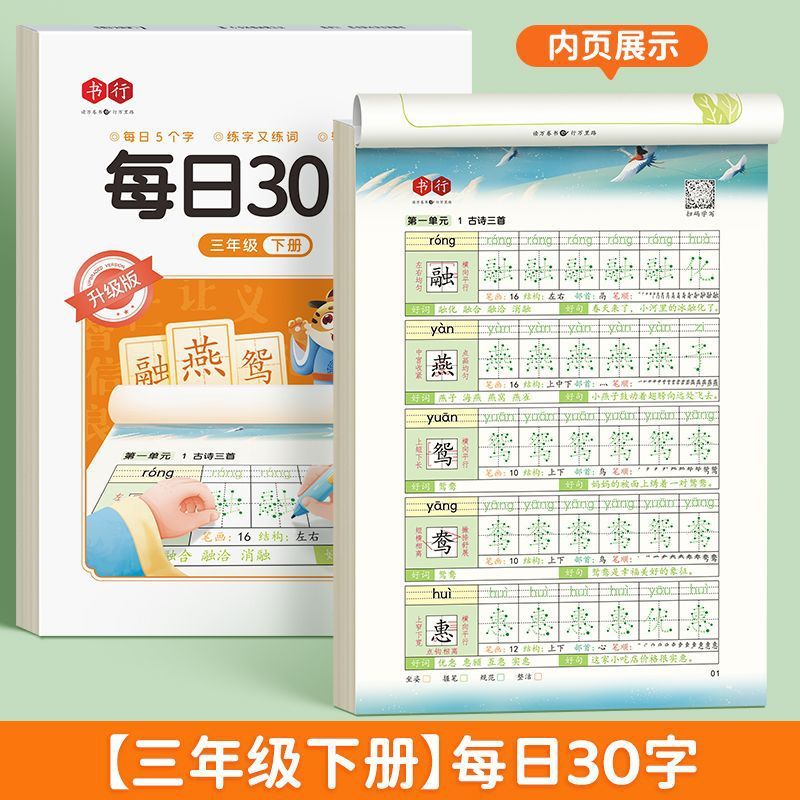 ブックラインデイリー30ワードアップグレード版小学生向け減圧同期練習本人民教育版ドットマトリックスペンコントロールデイリー30問|undefined