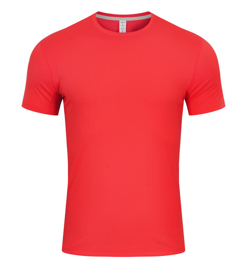 Trajes de gimnasio de verano para hombres y mujeres ropa de entrenamiento al aire libre transfronteriza secado rápido deportivo delgado elástico cuello redondo camiseta transpirable de manga corta