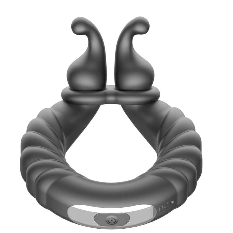 Rechargeable 10-Frequency Vibrating Silicone Lock Ring with Remote Control — detail image 6