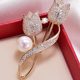 Double-headed tulip brooch women's flower corsage autumn and winter coat coat pin suit accessories 2022 new fashion