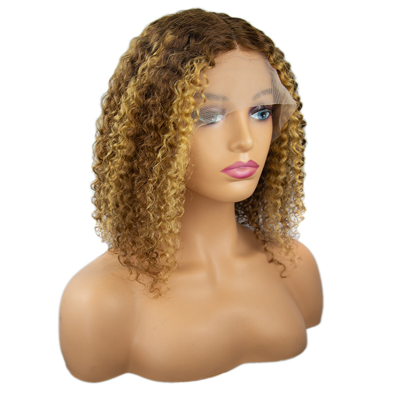 Front lace wig headgear human hair wigs...