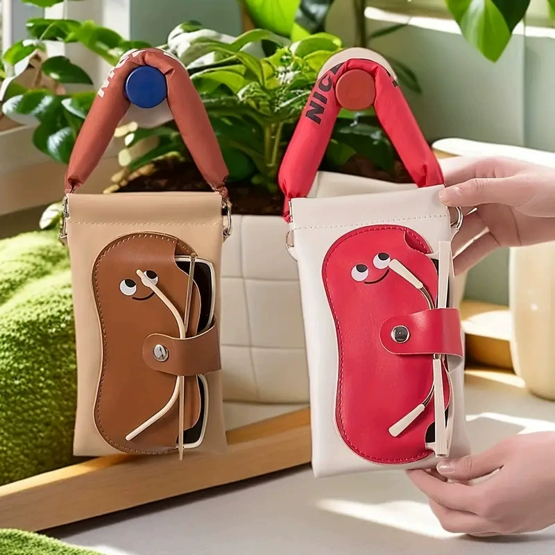 Креативная и милая сумка для солнцезащитных очков «два в одном» и косметичка для мобильного телефона, портативный, прочный и практичный защитный чехол для очков.