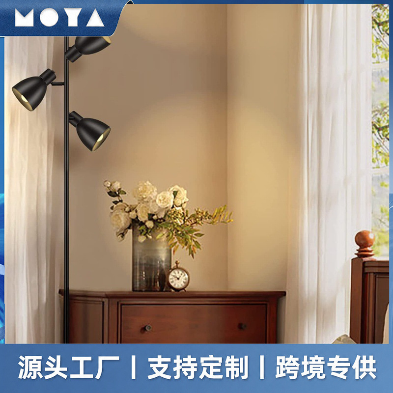 Customized Industrial Tree Floor Lamp with 3 Adjustable Heads Farmhouse Living Room Bedroom Office Lamp Decorative Floor Lamp