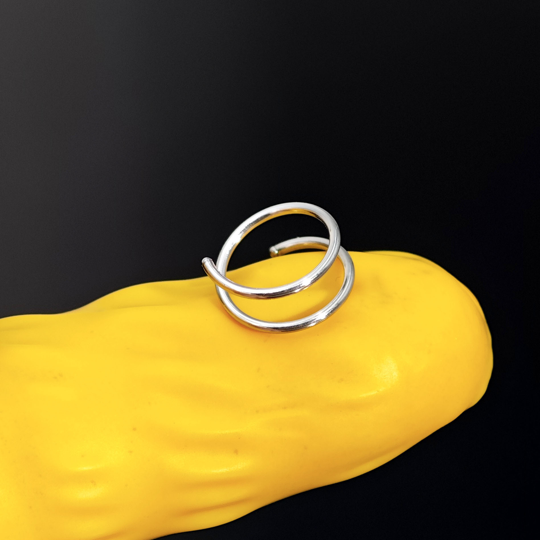 Piercing al naso in acciaio inossidabile, mezzo anello multifunzionale semplice, labbro, gioielli galvanizzati sottovuoto_voghion.com