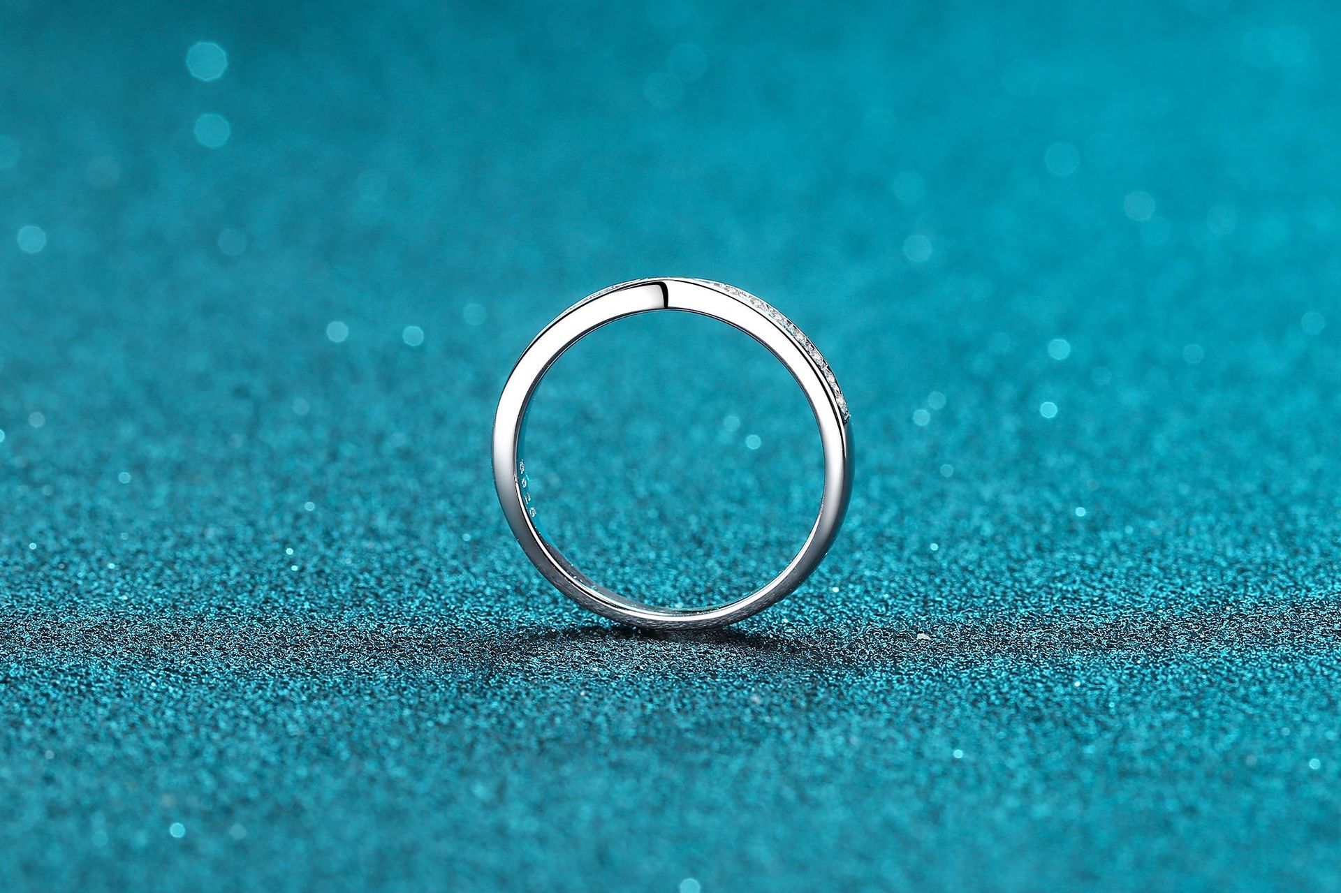 Daily, Date Occasion 925 Sterling Silver Material 925 Sterling Silver Moissanite Solid Color Rings