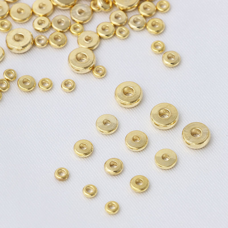 18K Gold Plated Plating Material 10 PCS/Package Diameter 3mm Diameter 4mm Diameter 5mm Copper 18K Gold Plated Solid Color Polished Spacer Bars