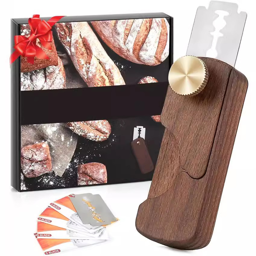 Nuevo mango de madera cuchillo de corte de pan cuchillo de corte de masa cuchillo de corte de pan europeo cuchillo de corte de pan herramienta de horneado