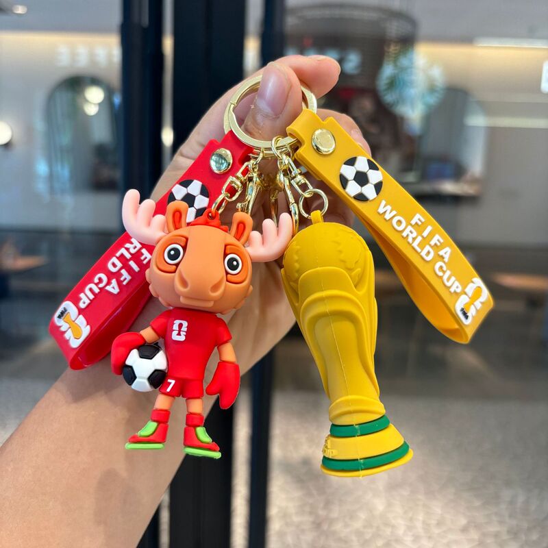 Cross-Border 2026 World Cup Keychain Cartoon Mascot Pendant Fan Peripheral Car Ornaments Small Gifts Wholesale