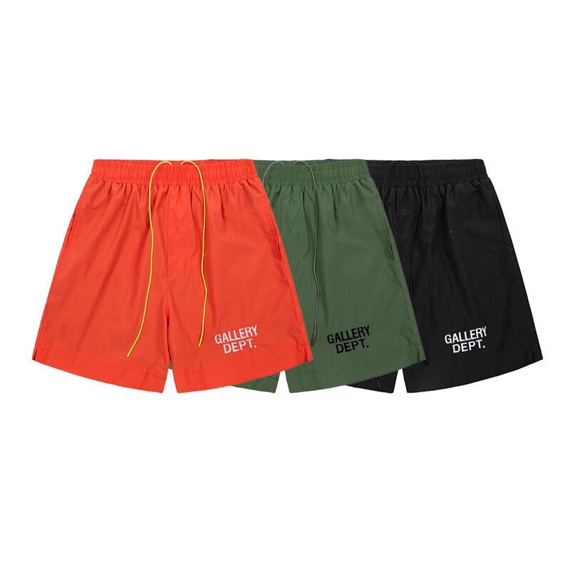 Cross-Border Supply Vintage Los Angeles Gallery Dept Letter Design Drawstring Shorts Straight Cut Unisex Style