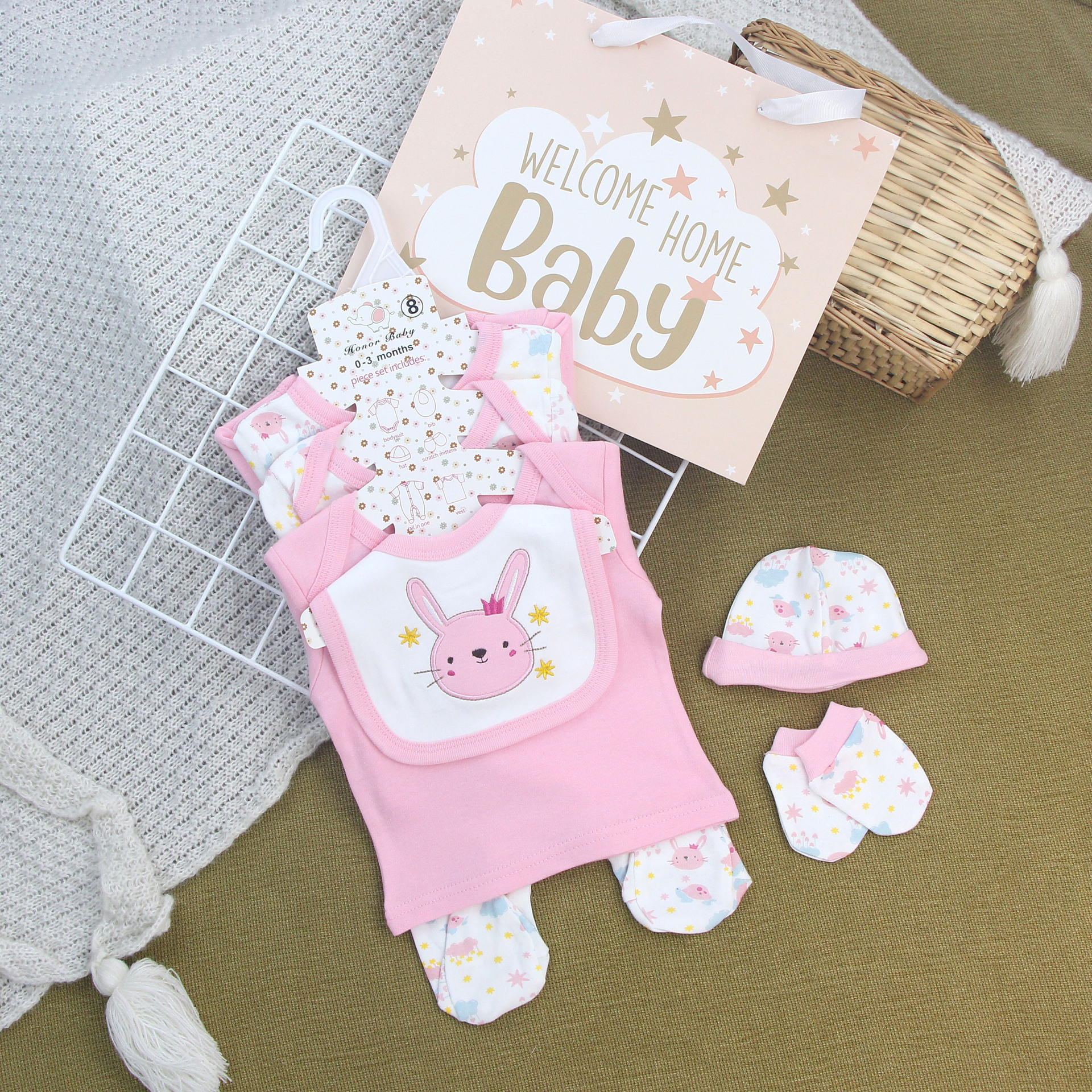 Caja de regalo de recién nacidos, ropa de escalada unida, ropa de algodón, ropa de bebé de luna llena, ropa de bebé para hombres y mujeres