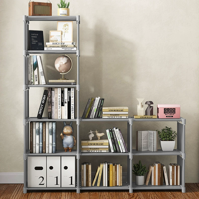 Простая книжная полка, напольная стойка для хранения, студенческое общежитие, многослойное хранилище, стеллаж для хранения большой емкости, комбинированный детский книжный шкаф