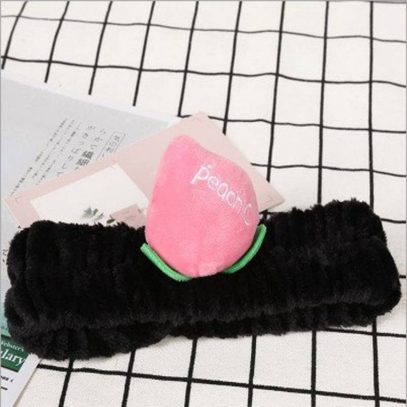 Estilo coreano Internet celebridad fruta melocotón rojo banda de pelo femenino lavado de cara maquillaje borde ancho diadema accesorios para el cabello de dibujos animados al por mayor