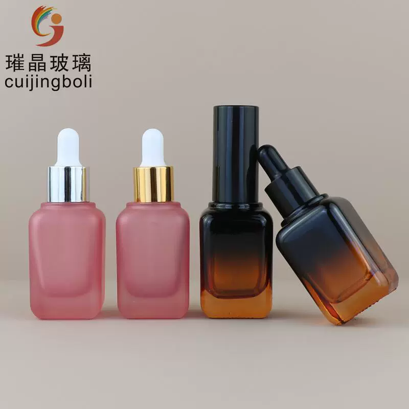 Оптовая оптовая продажа 30ml квартет стеклянная бутылка эссенции для капельницы спрей лосьон для экструзионной бутылки розовое масло бутылка
