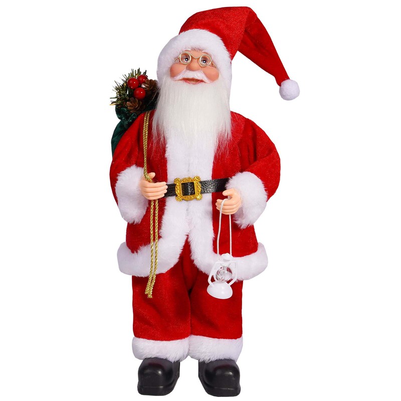 越境クリスマス新商品 プラスチック製サンタクロース人形 ショーウィンドウ装飾用品 12inch 立ち姿サンタクロース|undefined