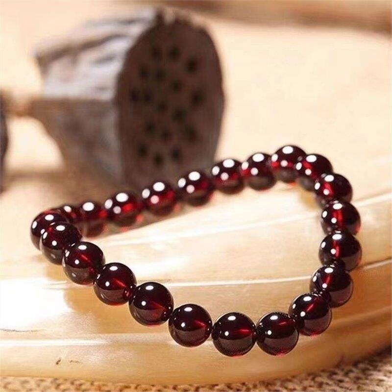 Collectible Grade 9A Wine Red Natural Optimized Garnet Single-Circle and Multi-Circle Bracelet, Attracts Wealth, Suitable for Both Men and Women, Various Specifications