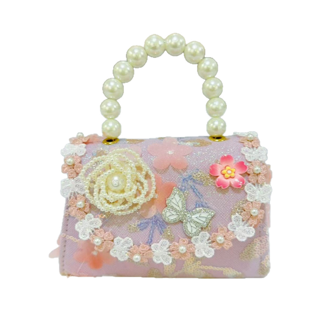 Bolsos infantiles, bolsos de cambio de niña, bolsos de mano de perlas, bolsos de almacenamiento, accesorios de perlas.