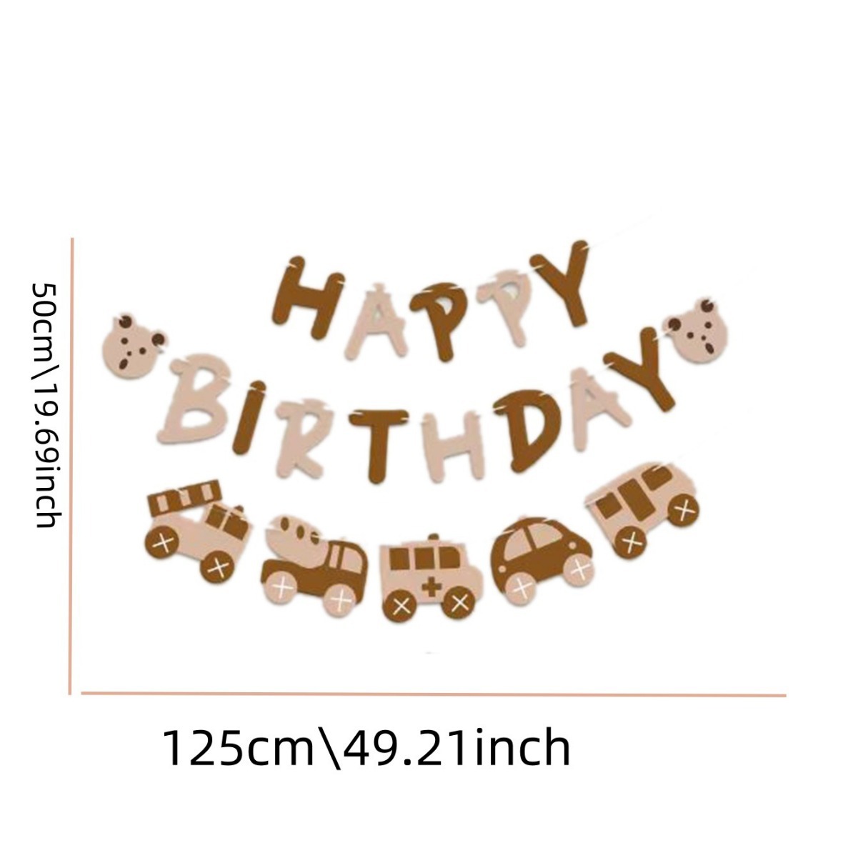 INS estilo cumpleaños carta coche oso fieltro cumpleaños decoración tire bandera bebé 100 días de edad decoración de fondo