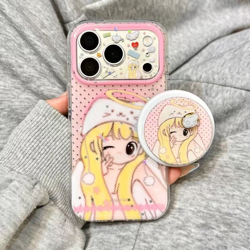Imd Graffiti Polka Dot Halo Beauty Girl Magnetic Phone Case for Apple 17/16Promax Apple 1514Promax Imd Graffiti Polka Dot Halo Beauty Girl Magnetic Phone Case for Apple 17/16Promax Apple 1514Promax