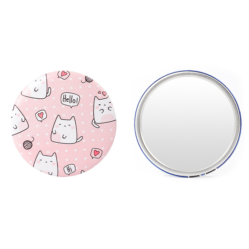 Precio de fábrica suministro transfronterizo 10cm gran espejo de una cara con imagen espejo de mano personalizado recuerdo espejo pequeño