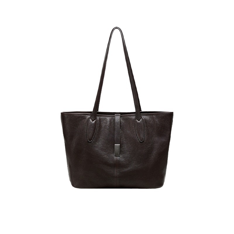 Qiuzhen Vegetable Tanned Cowhide Large Capacity Tote Bag For Women, Genuine Leather Casual Shoulder Bag, 2026 New Arrival - Thumbnail 5