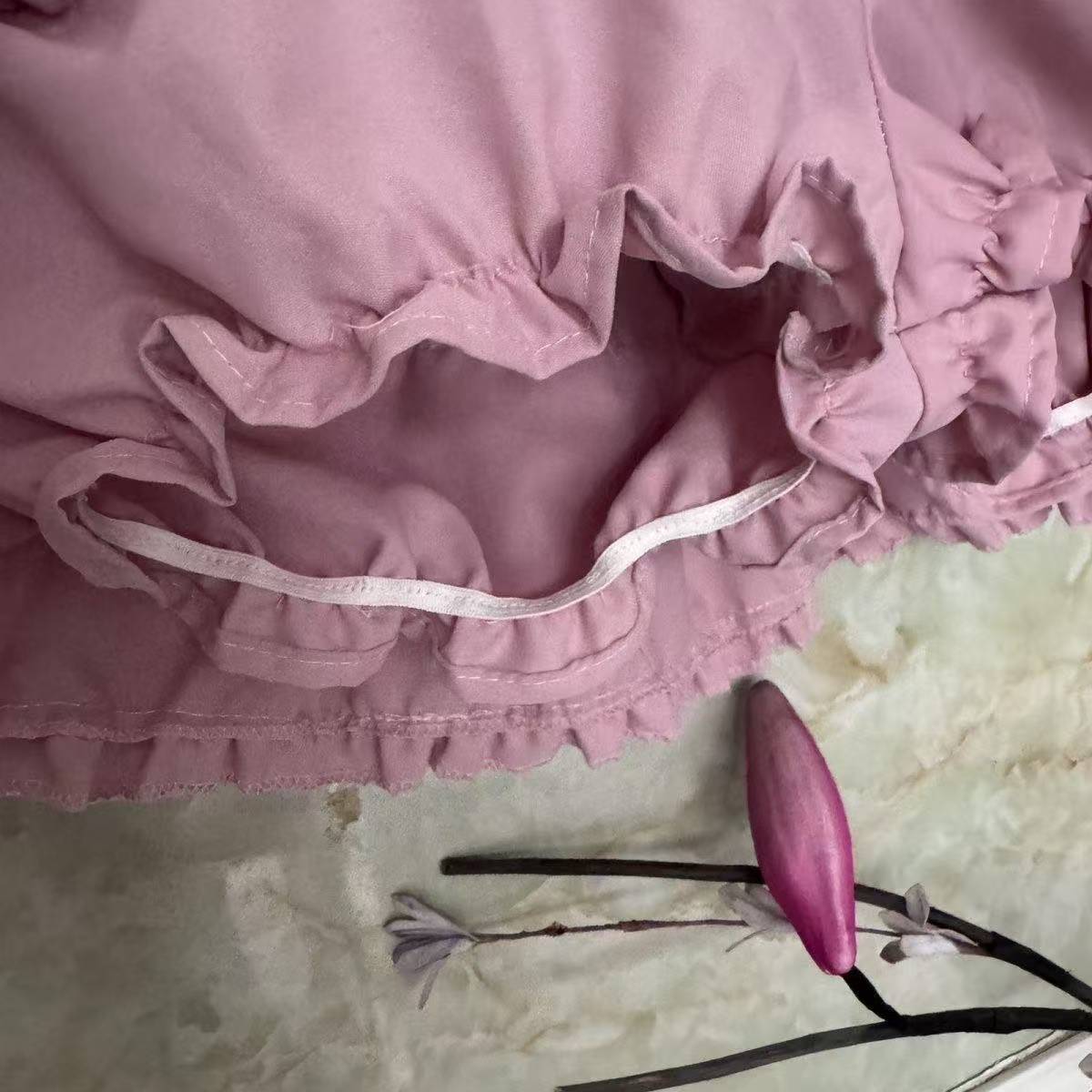 Pink Lace Mini Tutu Skirt, Slim Fit Polyester Cosplay Costume, One Size — detail image 2