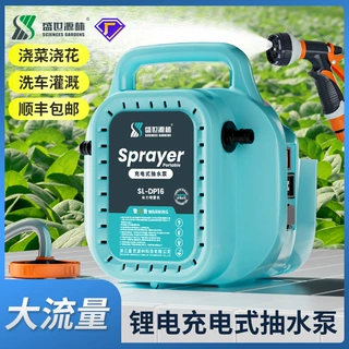 大流量浇菜打药灌溉洗车智能打药泵盛世源林新款充电式手提泵