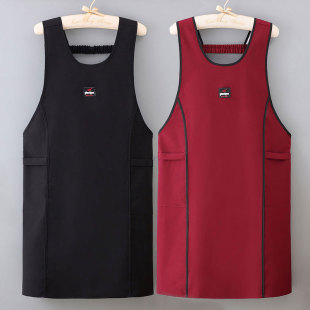 Guofeng Inside and Outside Waterproof Apron Waterproof Oil-proof Vest Strap Apron Special Work Clothes for Catering and Kitchen Internet Popular Style