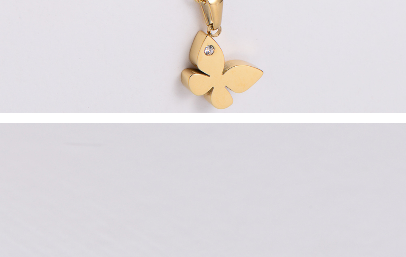 wholesale jewelry round bead butterfly pendant titanium steel necklace earrings set nihaojewelry