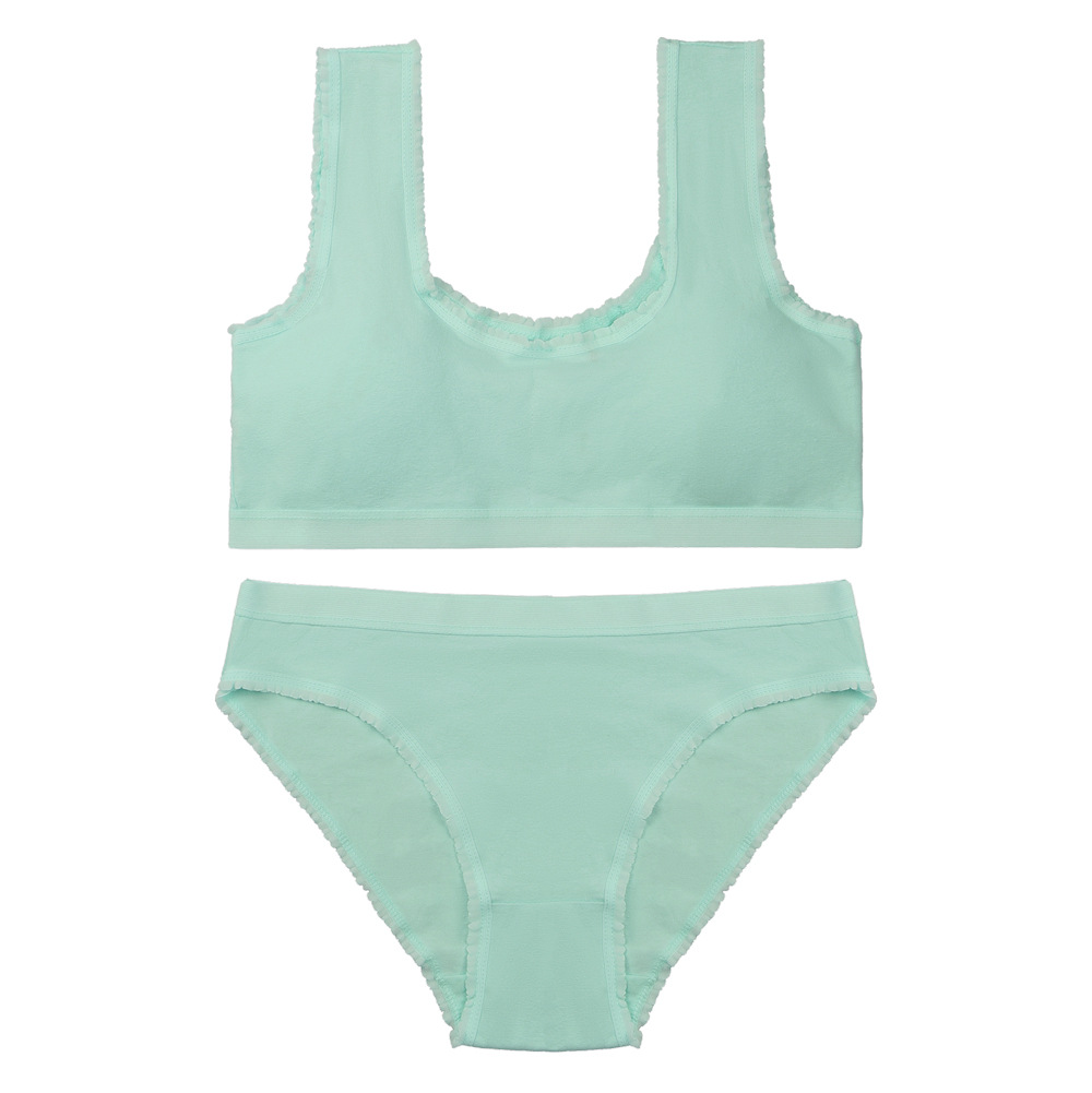 Ropa interior de algodón puro para niñas 12-16 años, estudiantes de primaria y secundaria, ropa interior de desarrollo para niñas, ropa interior de sujetador delgada sin anillo de acero