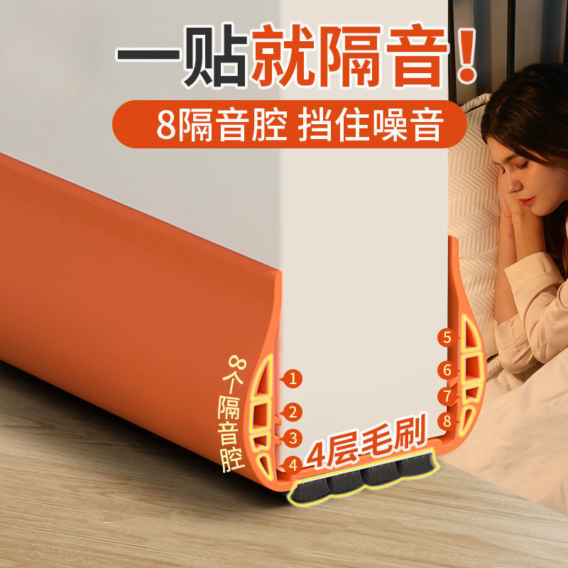 门缝门底密封条挡板缝隙隔音挡风卧室房门胶条防老鼠下挡条4层批