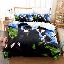 新款黑执事black butler数码印花磨毛床上用品四件套三件套 床单