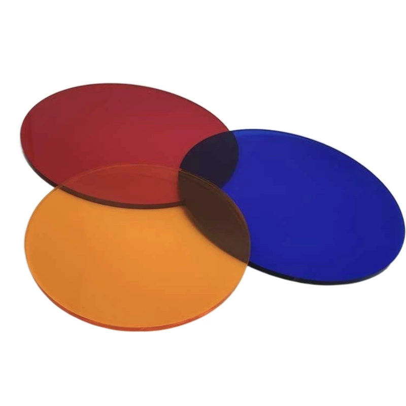 Colorful transparent plexiglass colored round acrylic wafers in various shapes cutting and processing hole punching uv material