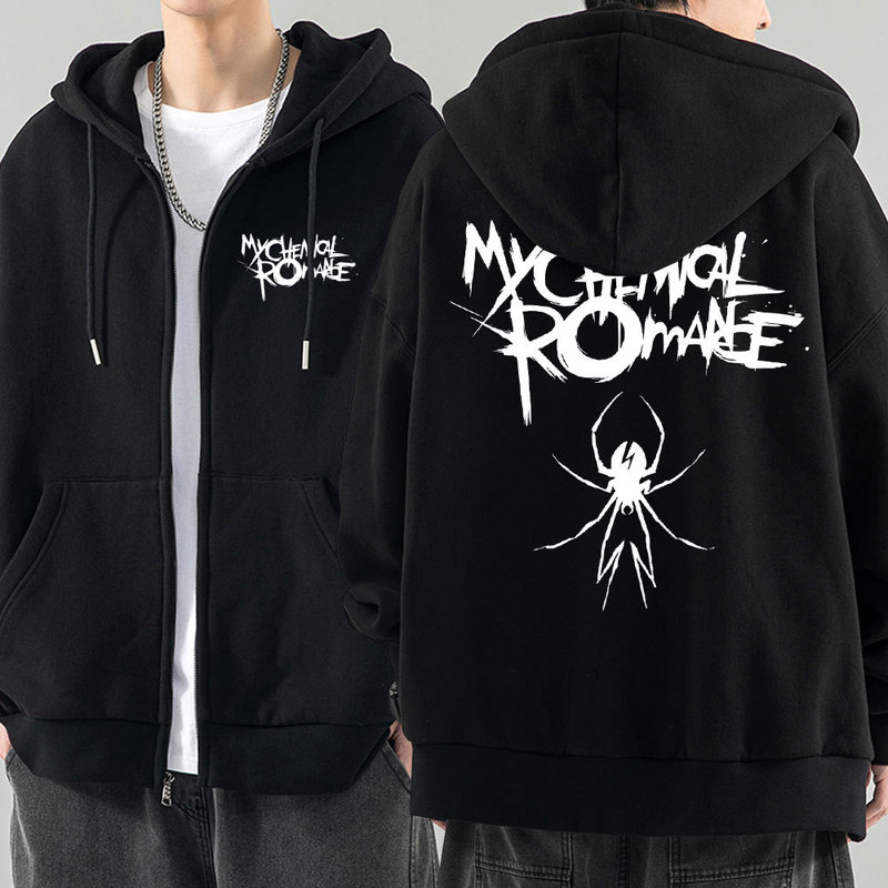 Rock Band My Chemical Romance Mcr Dead Zipper Sweatshirt Black Parade Punk Emo Zipper Sweatshirt Male