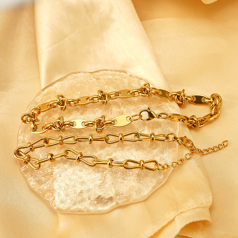 Estilo Simple Geométrico Acero Inoxidable 304 Chapados En Oro De 18K Acrílico Cascarón Circón Sin Cadena Pulsera Al Mayoreo display picture 6