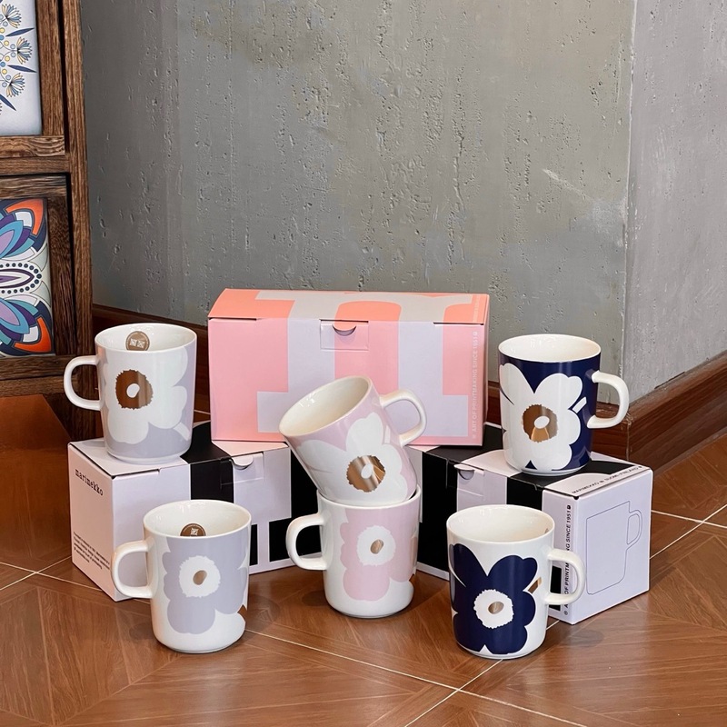フィンランドマール ピンクゴールドマグ グレーゴールド ペアコーヒーカップ 食器 サクラピンク セラミック 限定ギフトボックス|undefined