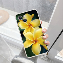 ins个性创意鸡蛋花适用苹果15Pro全包硅胶手机壳简约防摔保护套