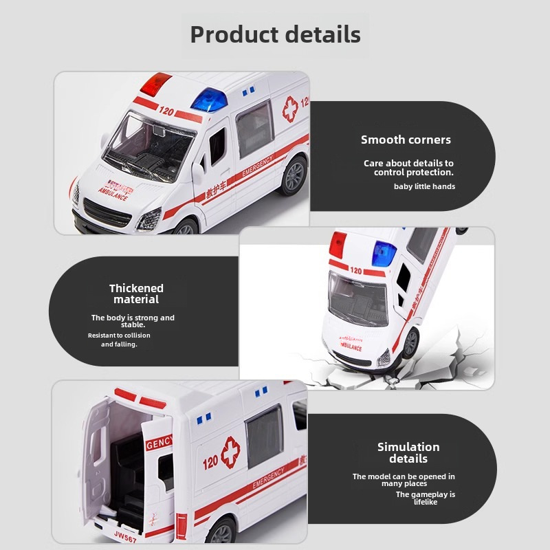 Children's toy car model 1:36 police car back force inertia model car simulation model baby car toy