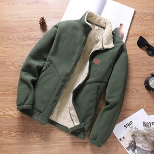 2024 autumn and winter men's fleece sweater coat charge coat polar fleece coat winter thickened cross-border jacket