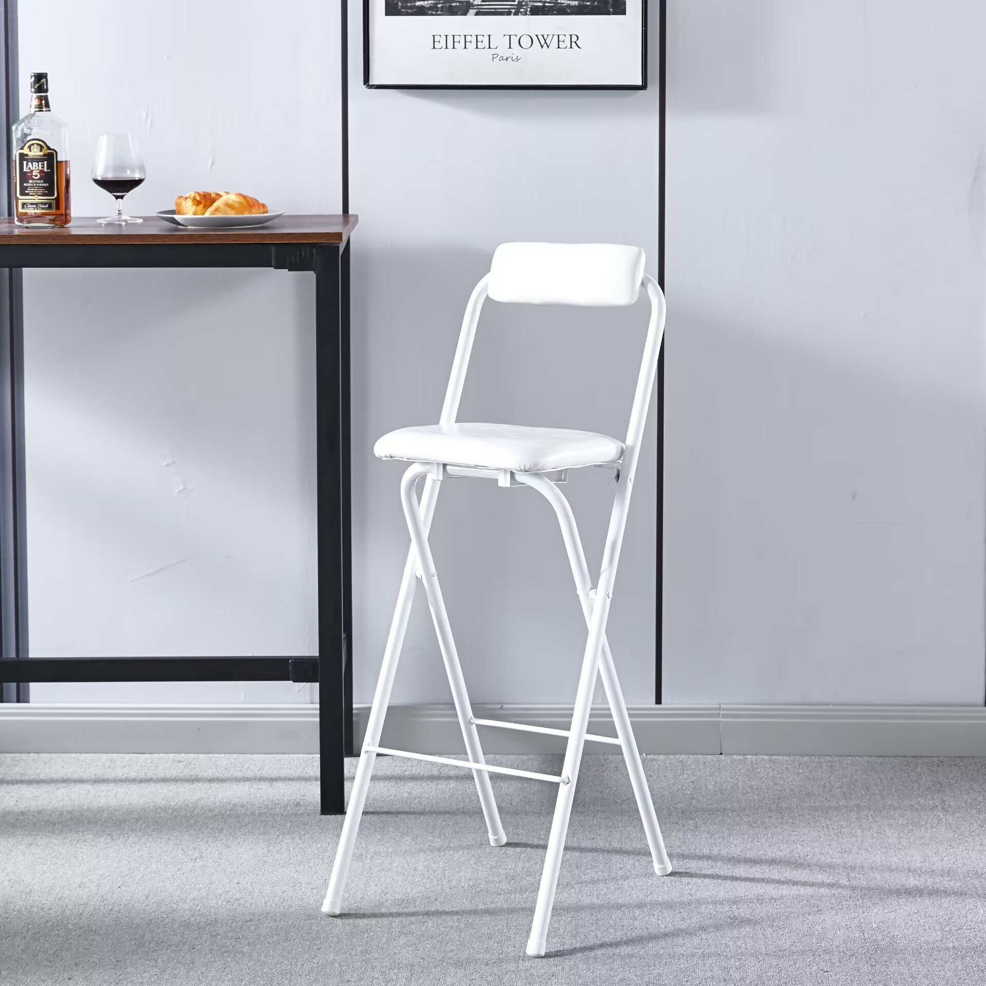 Fábrica directa portátil silla de bar plegable silla de recepción taburete alto puente silla de pesca silla de comedor de respaldo casual bar image 12