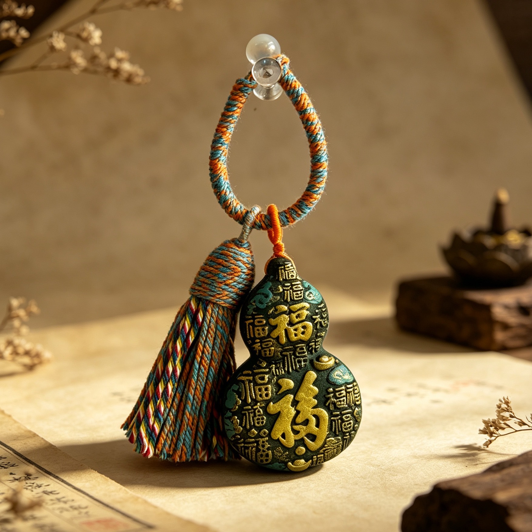 Popular Painted Gourd Incense Pendant, Traditional Chinese Medicine Necklace, Incense Bead Pendant, Antique Incense Pendant