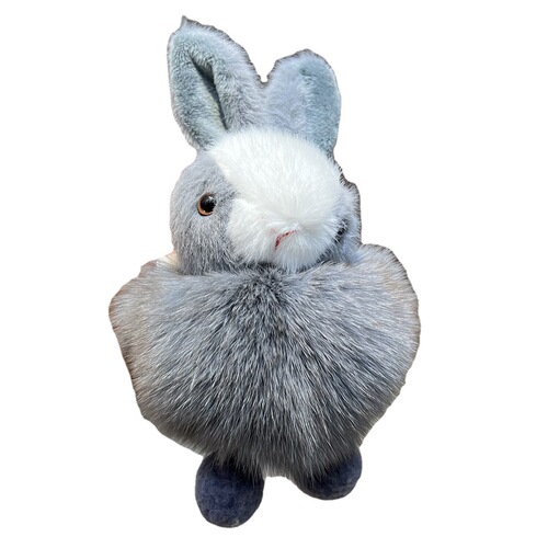 [Cute bunny] Real fox fur ball car keychain pendant ins plush doll backpack bag pendant